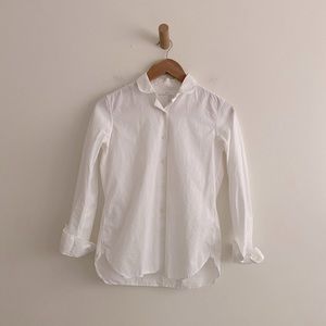 Muji white cotton collared shirt xs